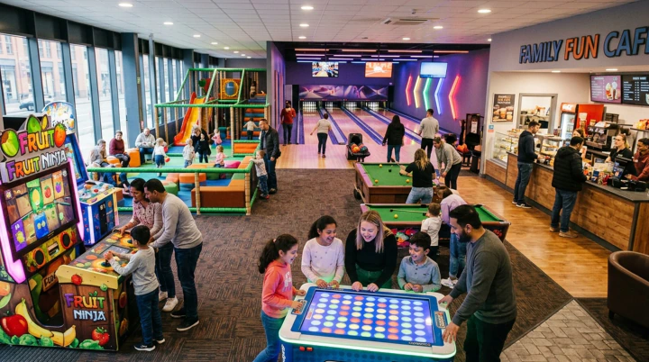 Leisure venue atmosphere representing a family entertainment business