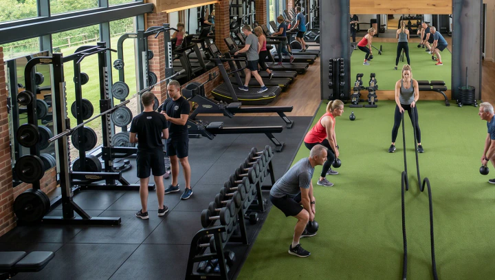 Fitness and wellbeing setting representing a membership-based leisure business